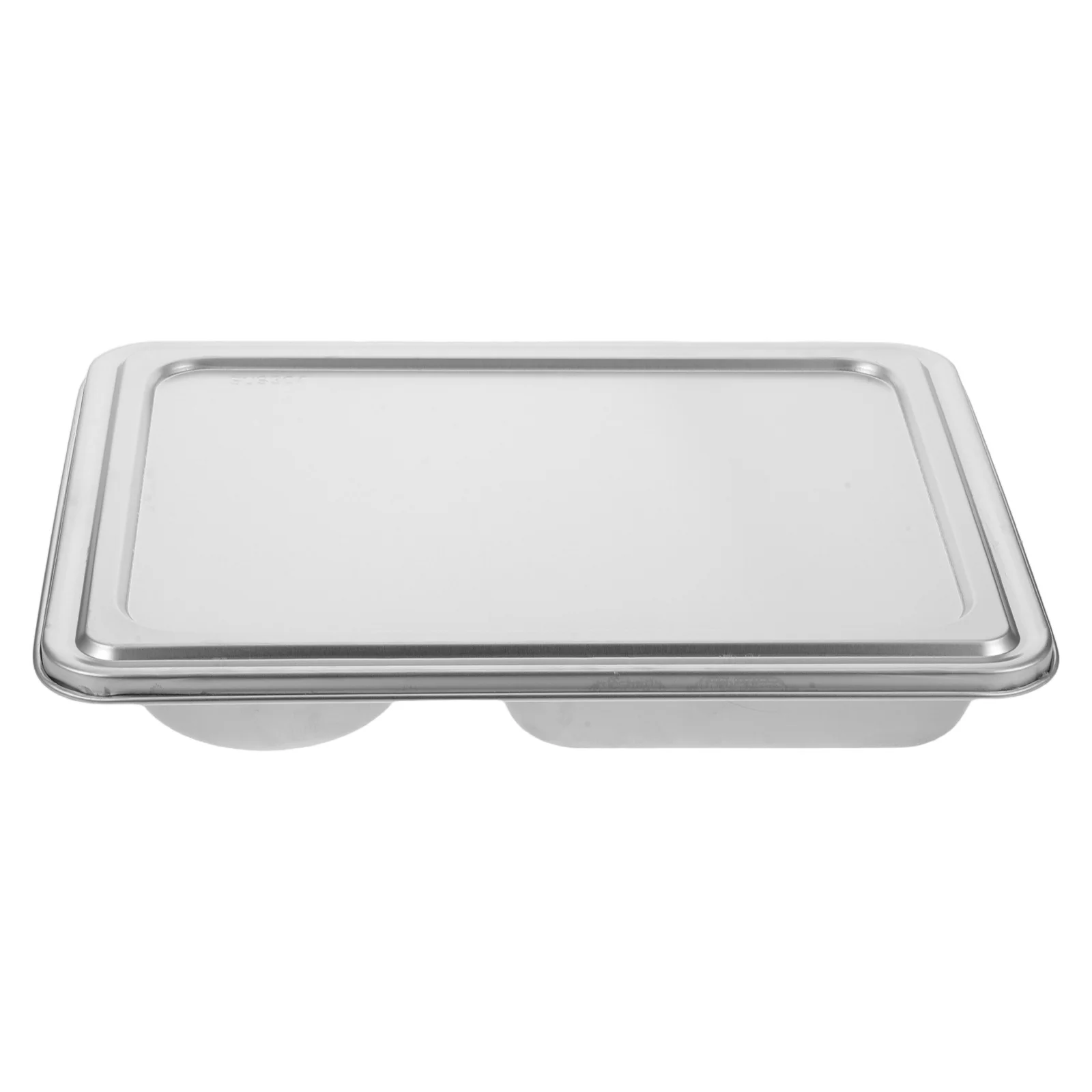 

Stainless Steel Divided Tray 5 Sections Rectangular Portion Control Dinner Plates Lunch Tray Camping Storage Lid