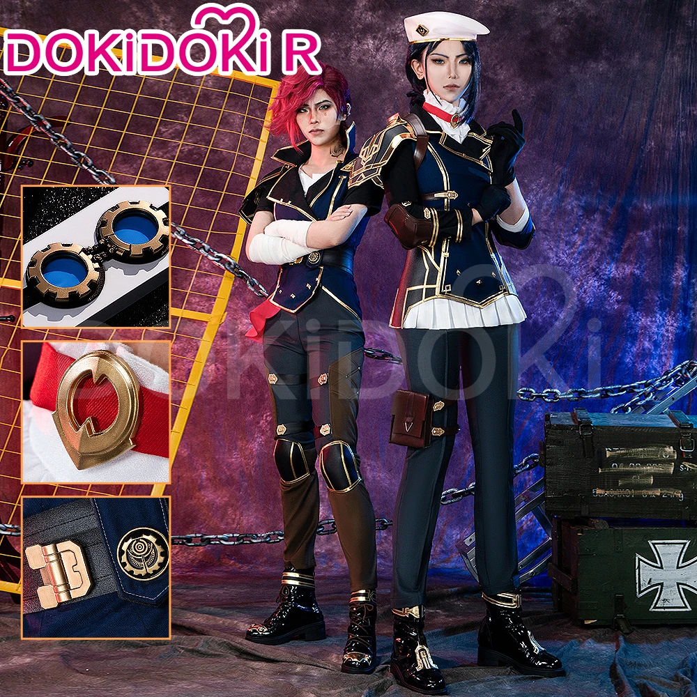 IN STOCK Caitlyn Vi Cosplay Costume Game LOL Cosplay【XS-3XL】DokiDoki-R Women Uniform LOL Plus Size Vi Cosplay Costume Halloween