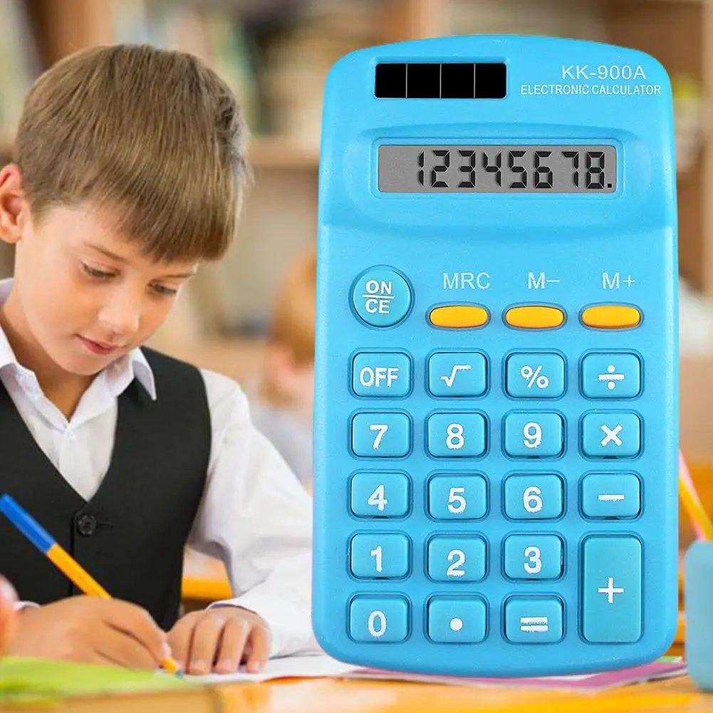 Calculadora LED de bolsillo para estudiantes con pantalla grande, Mini calculadora de negocios con botón grande de 8 dígitos, calculadoras bonitas