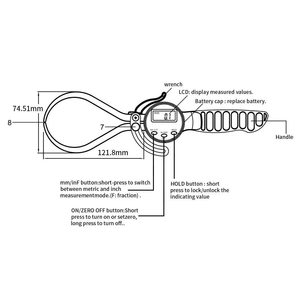 SHAHE Digital External Caliper 150mm 6\