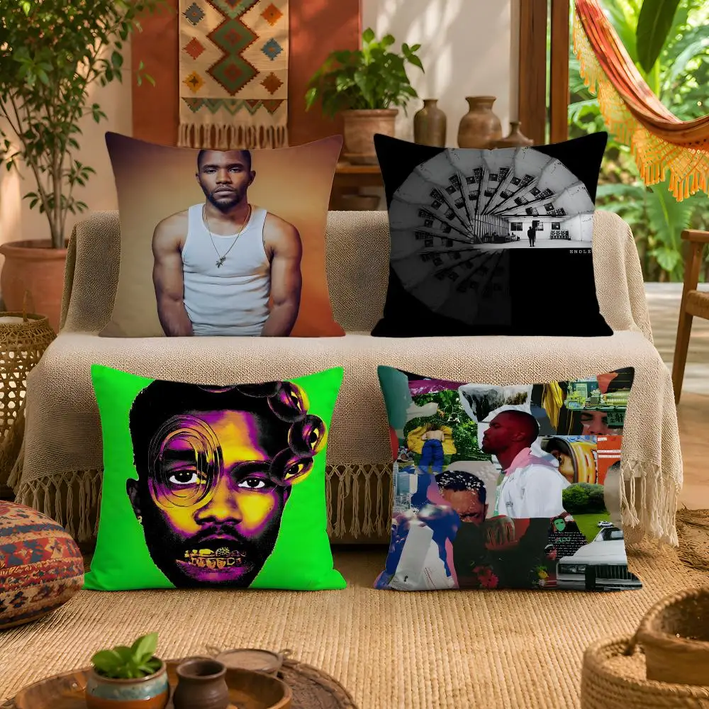 Frank Ocean Cushion Cover 1pc Square Plush Pillow Cover Soft Fuzzy Removable Washable Sofa Bed Bedroom Decor