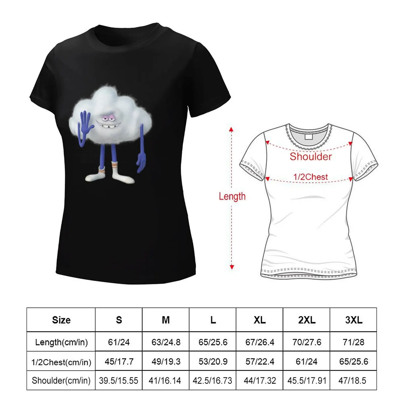 Trollen Wereldtournee Hey Cloud Guy T-Shirt Schattige Tops Anime Esthetische Kleding Hippie Kleding Schattige T-Shirts Voor Vrouwen