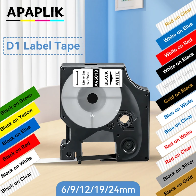 Multicolor Tapes 45013 40913 43613 45018 40918 45016 Compatible 12MM Dymo D1 Label Tapes For Dymo LM160 LM280 350 Label Printer