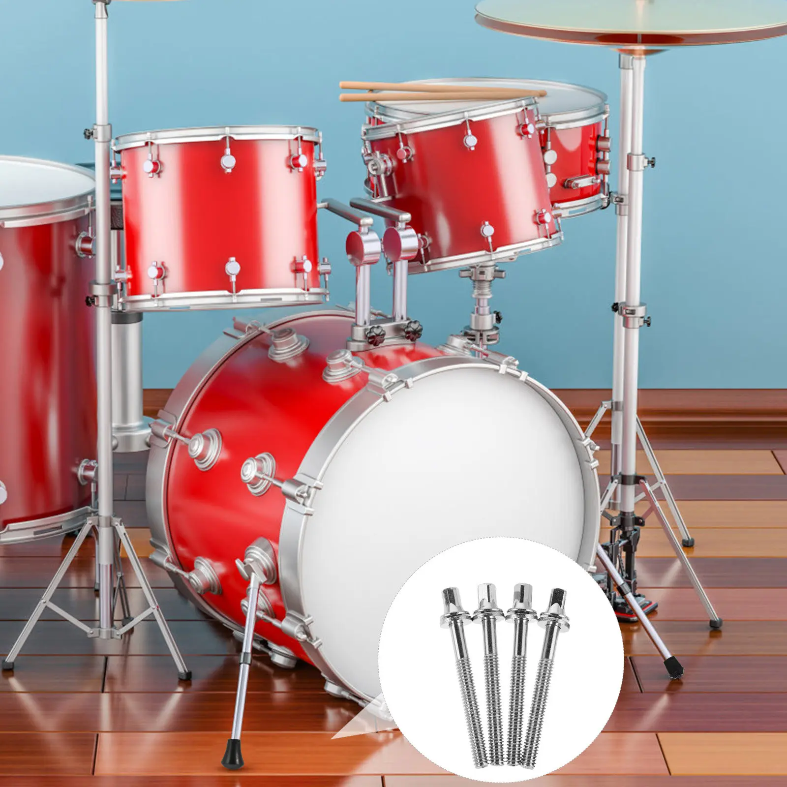 24 Pcs Screws Drum Accessories Rod Tension Rods Rims and Percussion Instrument Accessory Part Mounting Hardware Lug Lugs