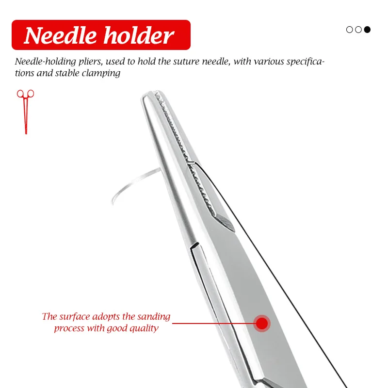 16Cm/18Cm Veterinary Surgical Needle Holder Forceps, Hemostatic Clamp Tool Handle Needle Clamp Suture Livestock Animal Tool