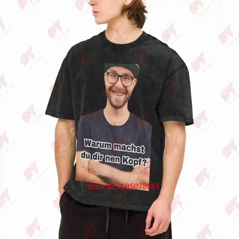 Mark Forster Why Are You Banging Your Head Meme Vintage Washed Tee Pure Cotton T-Shirt