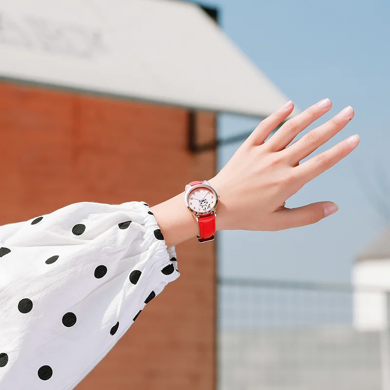 UTHAI-Montre à quartz pour enfants, montre-bracelet pour fille, rose, dessin animé mignon, chat, étanche, enfants de 5 à 15 ans, écoliers du