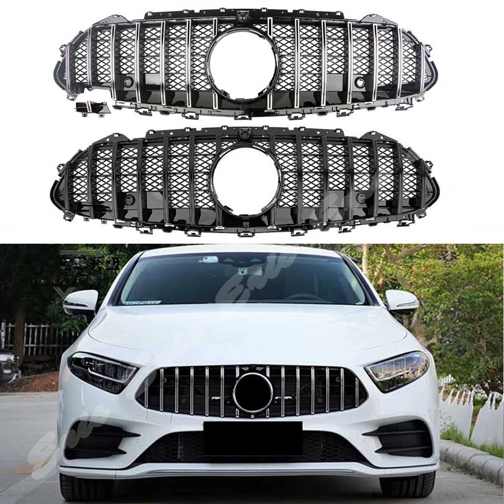 Front Racing Billet Bumper Grilles Upper Facelift Grill For Mercedes Benz W257 C257 CLS Class 2018 2019 2020 2021+