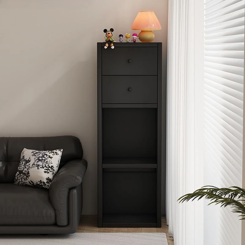 Black Kalek Combination Bookcase Lattice Cabinet Integrated Wall Shelf Simple Storage Cabinet Drawer Cabinet Small