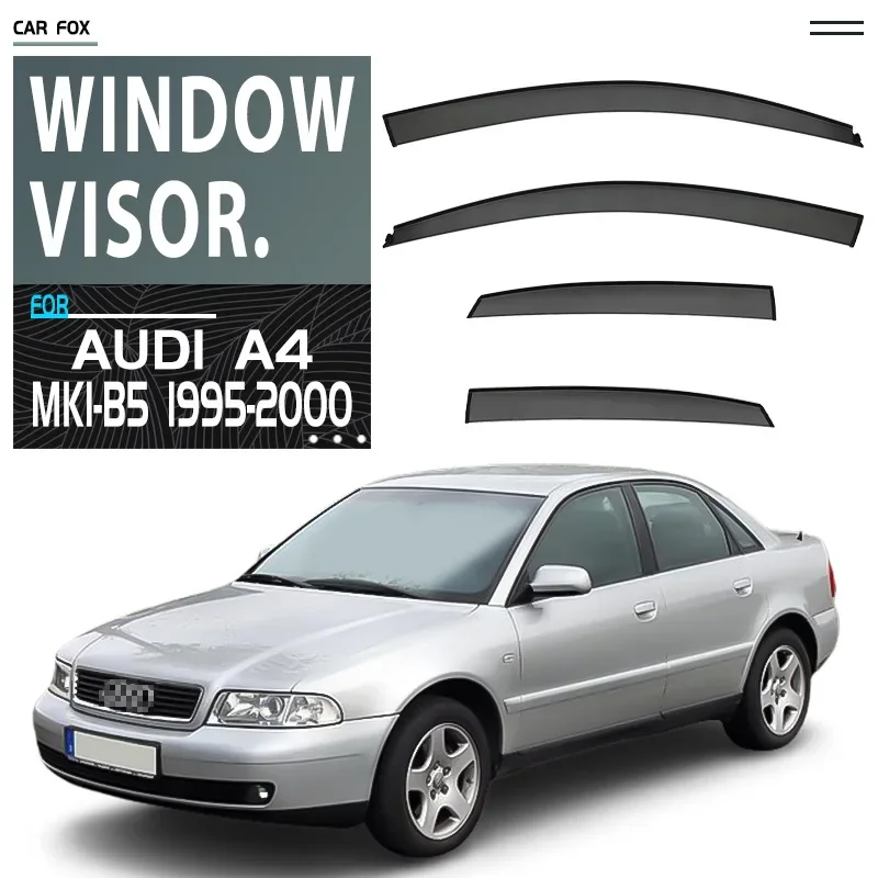 For Audi A4 Sedan MK1-B5 1995-2000  Window Visor Vent Shades Ventvisor Wind Deflectors Visor Rain Guard Shades Visor Body Kit