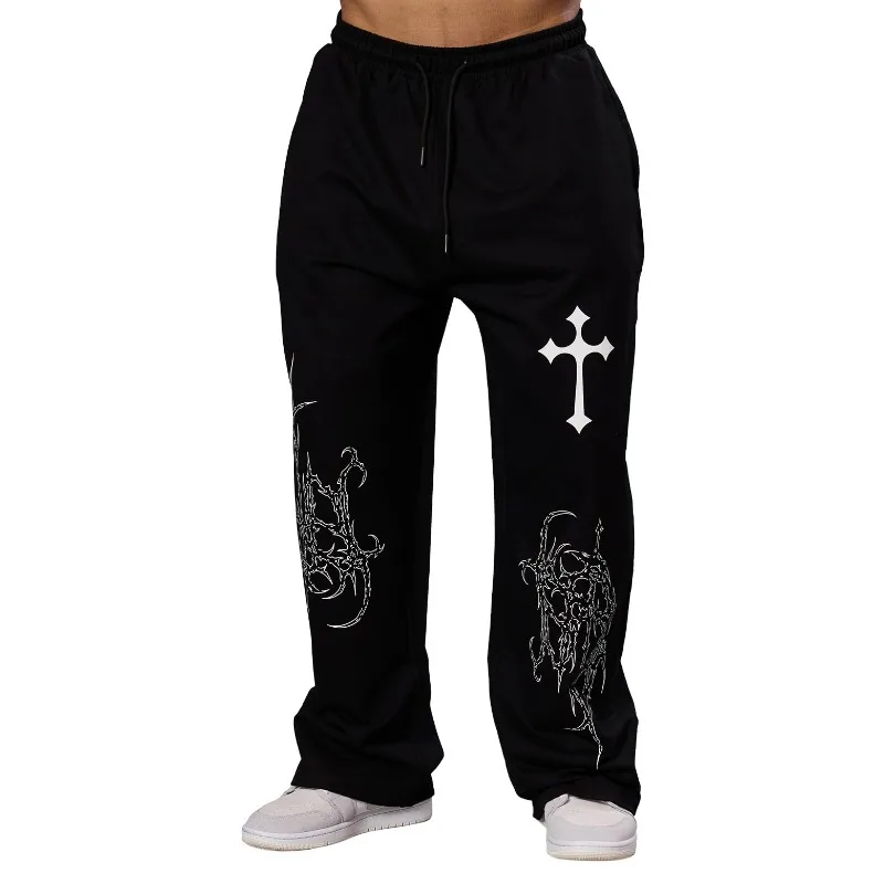 

American Gothic Style Dark Oversized Sports Pants for Men's Casual Sports and Jogging Pants Suitable for Both Men and Women