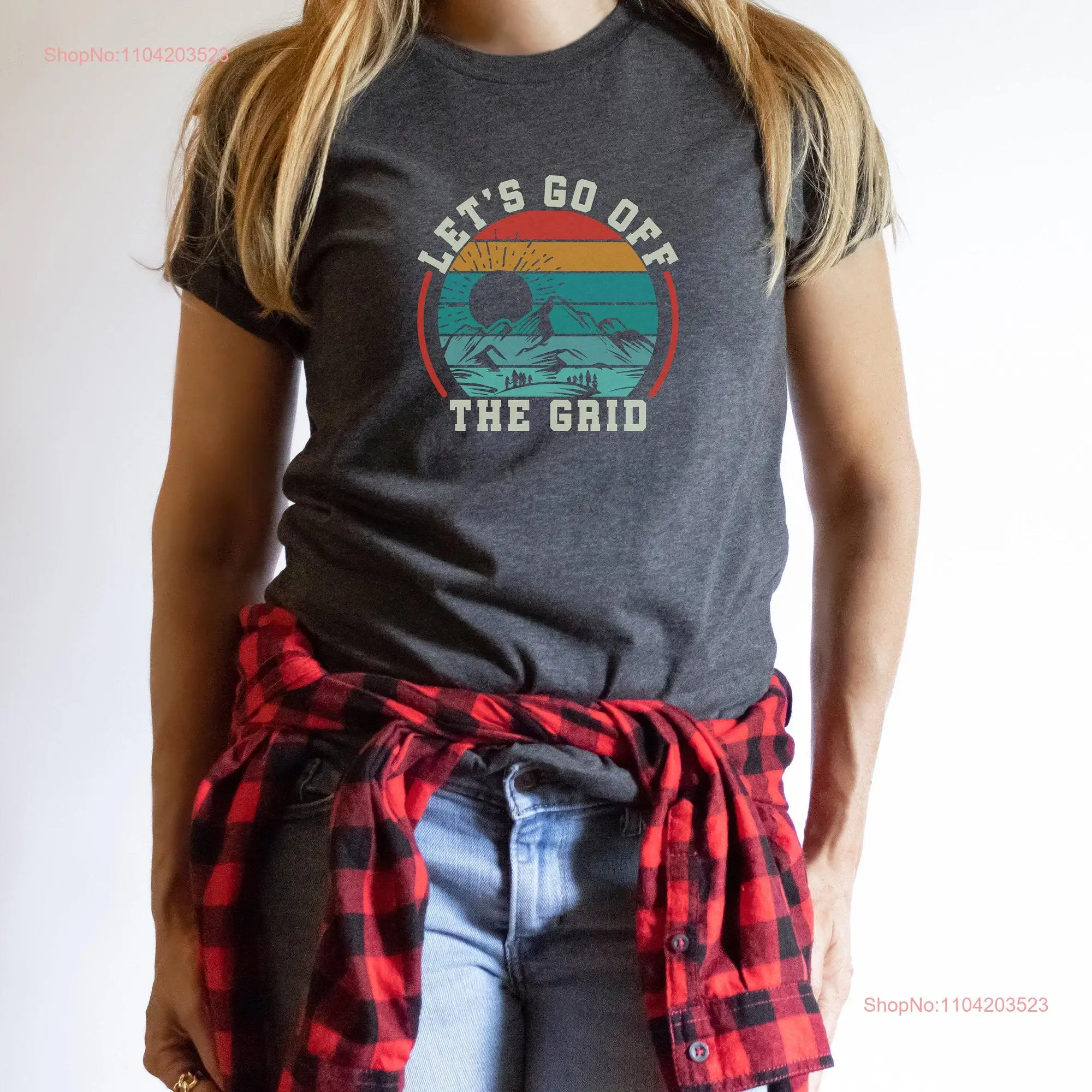 Let's Go Off The Grid Mountains Unplug Travel tee Wanderlust Outdoors Camping Bella Canvas t shirt Soft tees