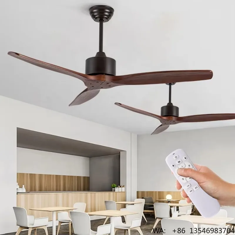 New Arrival 48 52 Inch CB CE SAA Approved Remote Control Solid Wood 3 Blades Low Noise Ceiling Fan