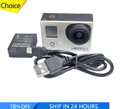 A set of For GoPro Hero 3 Silver Edition With WIFI Camera + Battery Charge Cable Repair Parts