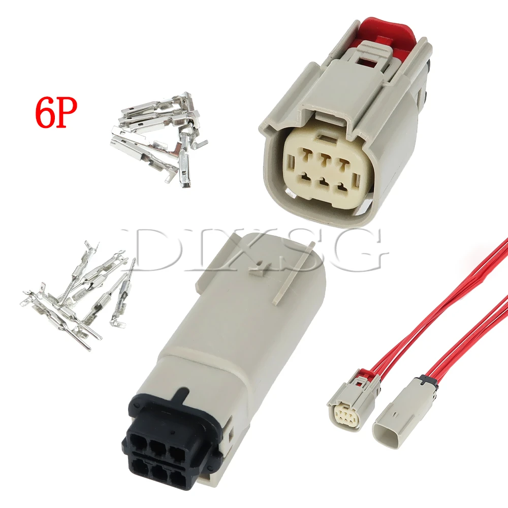 1 Set 6 Pin 33482-0602 33472-0602 33482-3602 Automobile Headlight Wire Harness Plug Car Cable Waterproof Connector