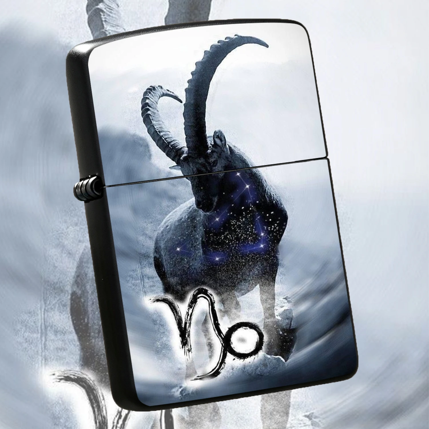 Creative Capricorn Zodiac Themed Windproof Lighter Stylish Ibex Art Portable Accessory Suitable For Daily Gathering Gifting Multiple Scenes Exquisite Atmospheric Exclusive Themed Practical Keepsake A Humorous And Interesting Lighter