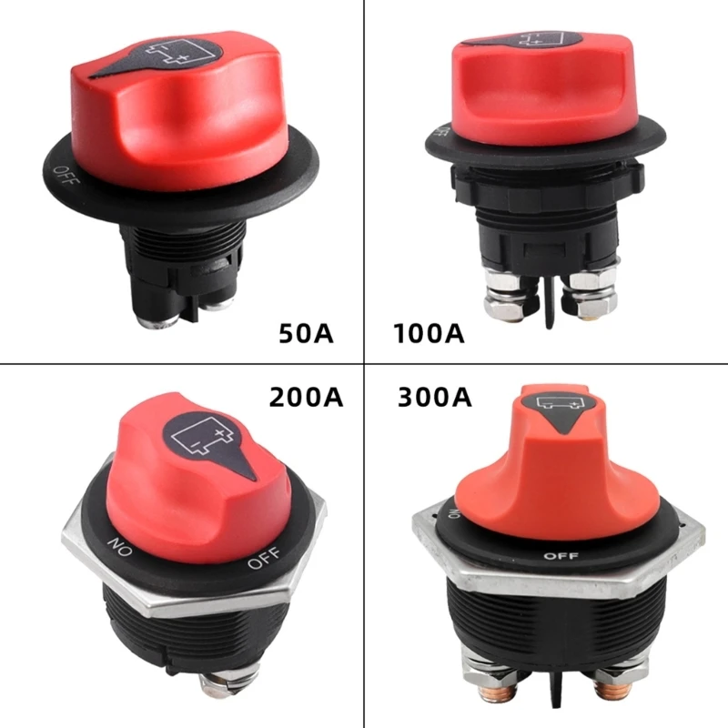 50A/100A/200A/300A Battery Disconnect Switch 12-32V Battery Cut Shut Isolator Switch for Marine Boat ATV