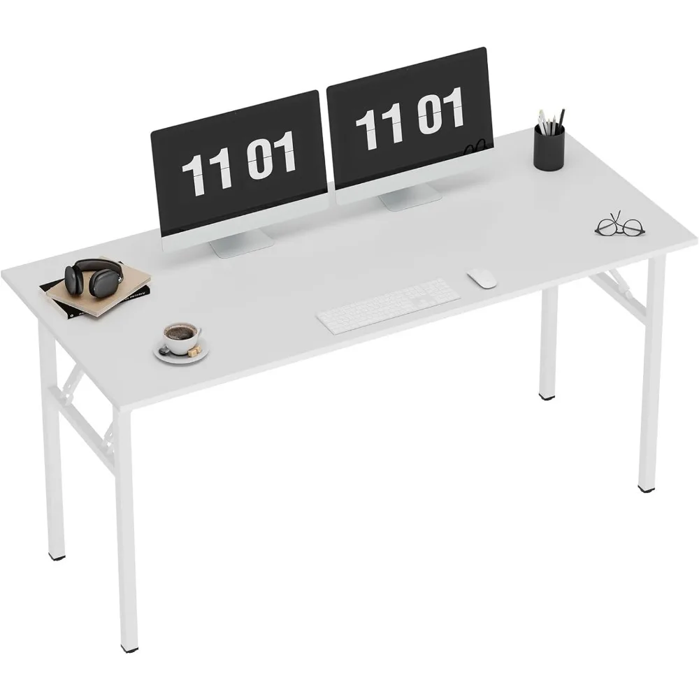 Mesa dobrável do computador com certificação BIFMA, mesa de escritório, estação de trabalho, branco, AC5DW-140, 55"