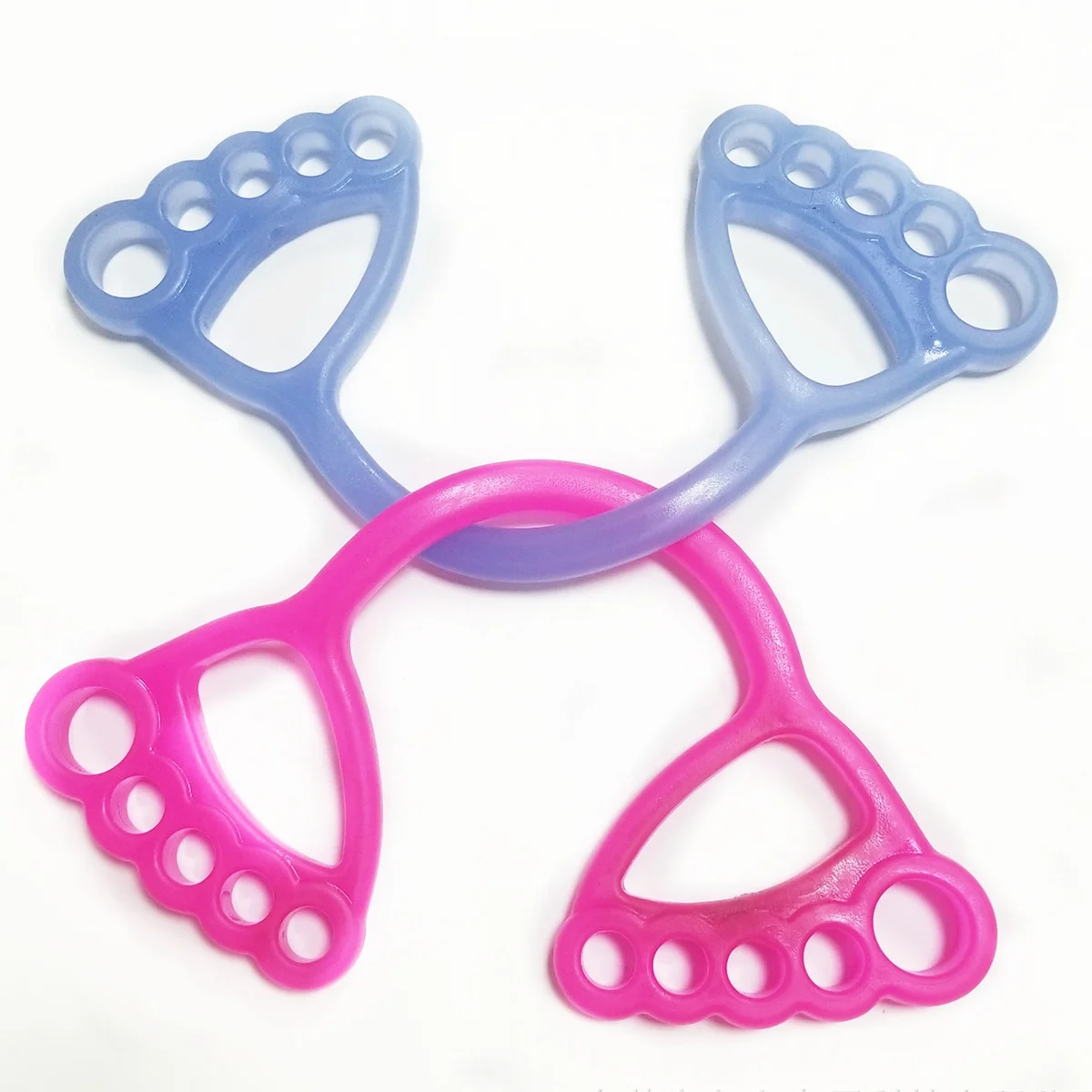 

Silicone Yoga Resistance Band Blue Portable Chest Expander Multifunctional Workout Pull Rope Finger Ring Handle