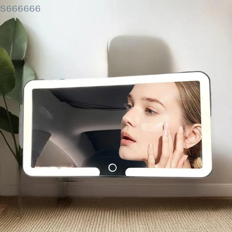 مرآة الزينة التلقائية القابلة للتعديل مع شاشة LED؛ مرآة مكياج حاجب الشمس للسيارة التي يتم التحكم فيها باللمس؛ تتضمن شاحن #3