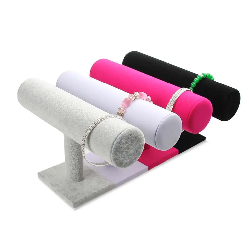 

Bracelet Display Stand Bangle Rack Jewelry Organizer Watch Storage Girls Women PVC Flannel Durable Lightweight TShape Pole