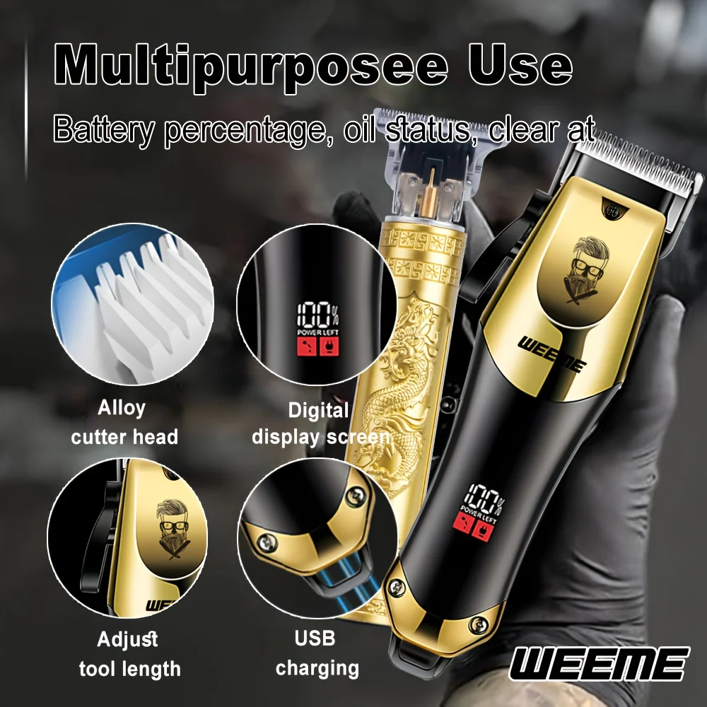3pcs Men's Electric Hair Clipper Set Home Electric Hair Clipper Set for Home Car Travel, Father's Day Gift - view 3