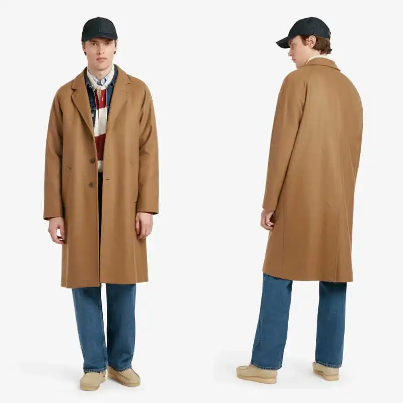 Classic Fit Men Coat Notched Lape Long Sleeve Business Overcoat Single Breasted Winter Autumn Warm  Men's Suits Customized