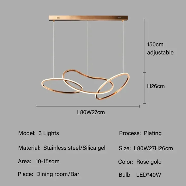 IISINUO Moderne LED Kreis Anhänger Lichter Für Esszimmer Küche Beleuchtung Glanz Dekor Kronleuchter Lampe Indoor Bar Hängen Lichter Leuchte 6