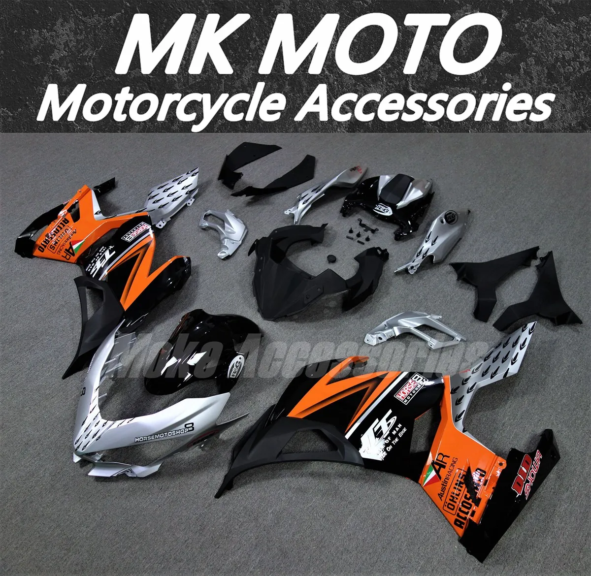 

Moke moto Motorcycle Fairings Kit Fit For Ninja 400 2018 2019 2020 2021 2022 2023 Bodywork Set Injection Orang Black New