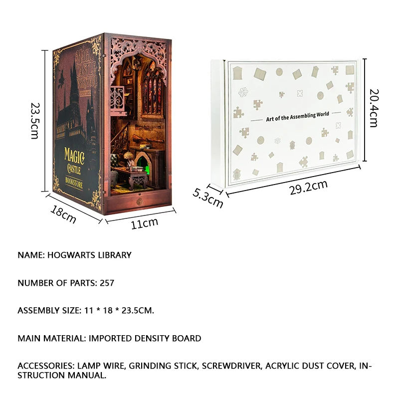 Modèles de construction 3D stéréoscopiques à assembler soi-même, bibliothèque magique, puzzle avec éclairage, étagère à livres, cadeaux pour amis, jouets et loisirs