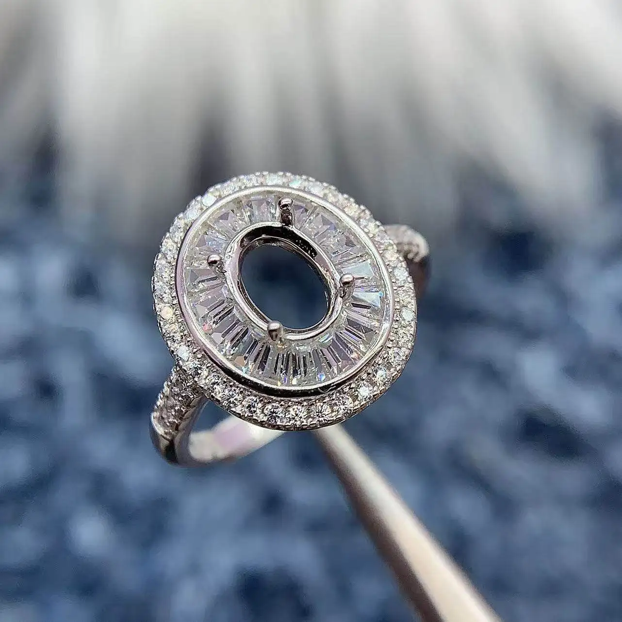 

MeiBaPJ Inlay Oval 5*7mm S925 Sterling Silver DIY Ring Setting Women Gift Fine Charm Wedding Luxury Versatile Jewelry Wholesale