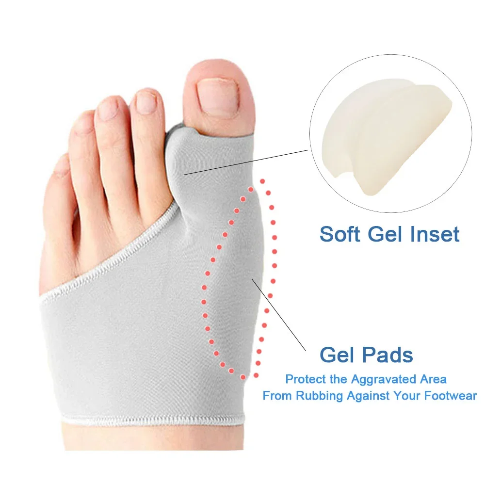 2 Stuks = 1 Paar Teen Separator Hallux Valgus Bunion Corrector Orthesen Voeten Bone Duim Richter Correctie Pedicure Sok stijltang