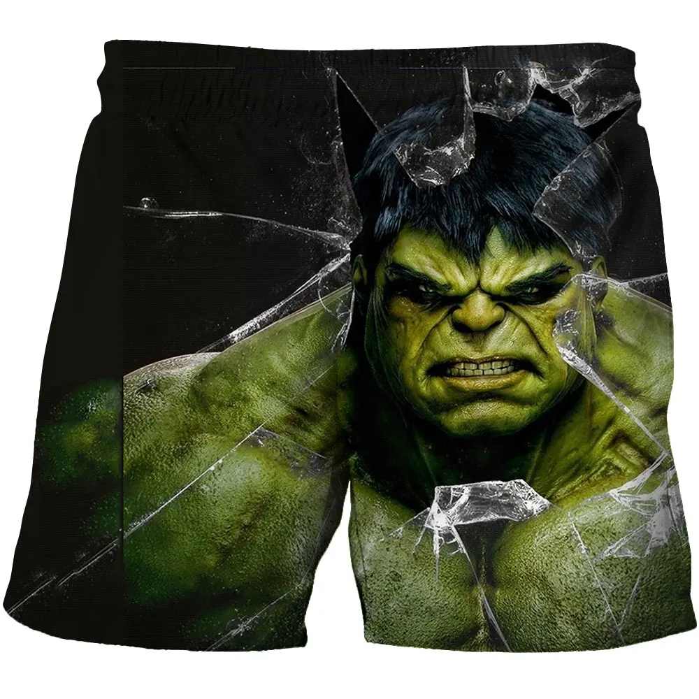 Disney1-14 Marvel Superhero Hulk Cartoon Children's Shorts Marvel Spider Man Boys' Shorts Boys'  Quick drying Summer Shorts