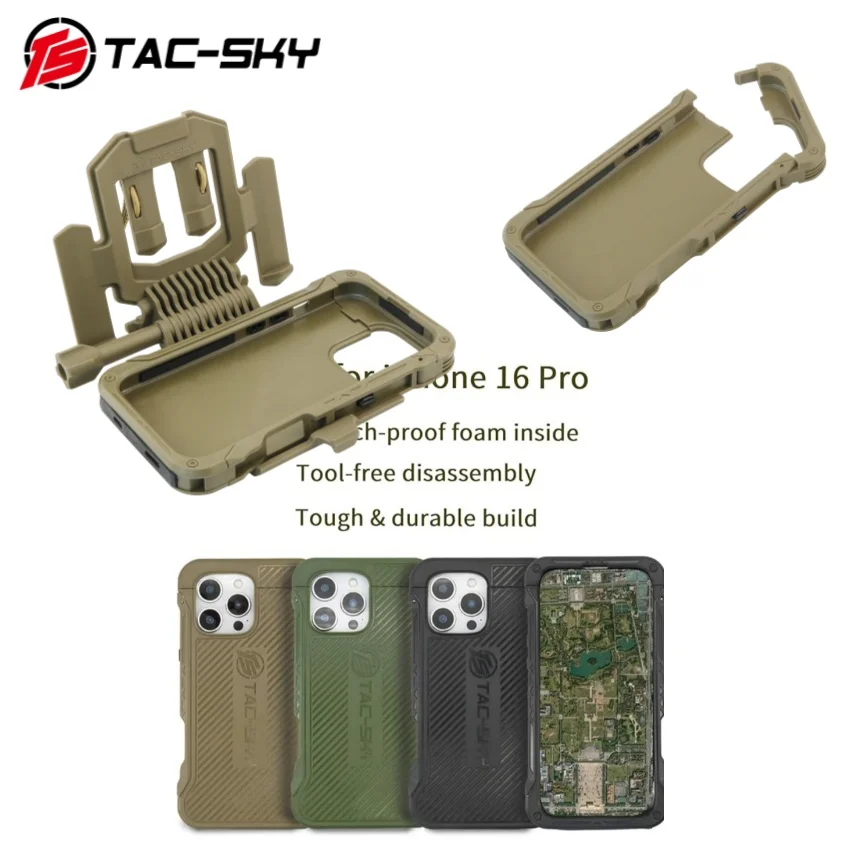 Tactical Vest Phone Case for Outdoor Shooting and Hunting - MOLLE Vest Phone Holder Compatible with IPhone 16 Pro