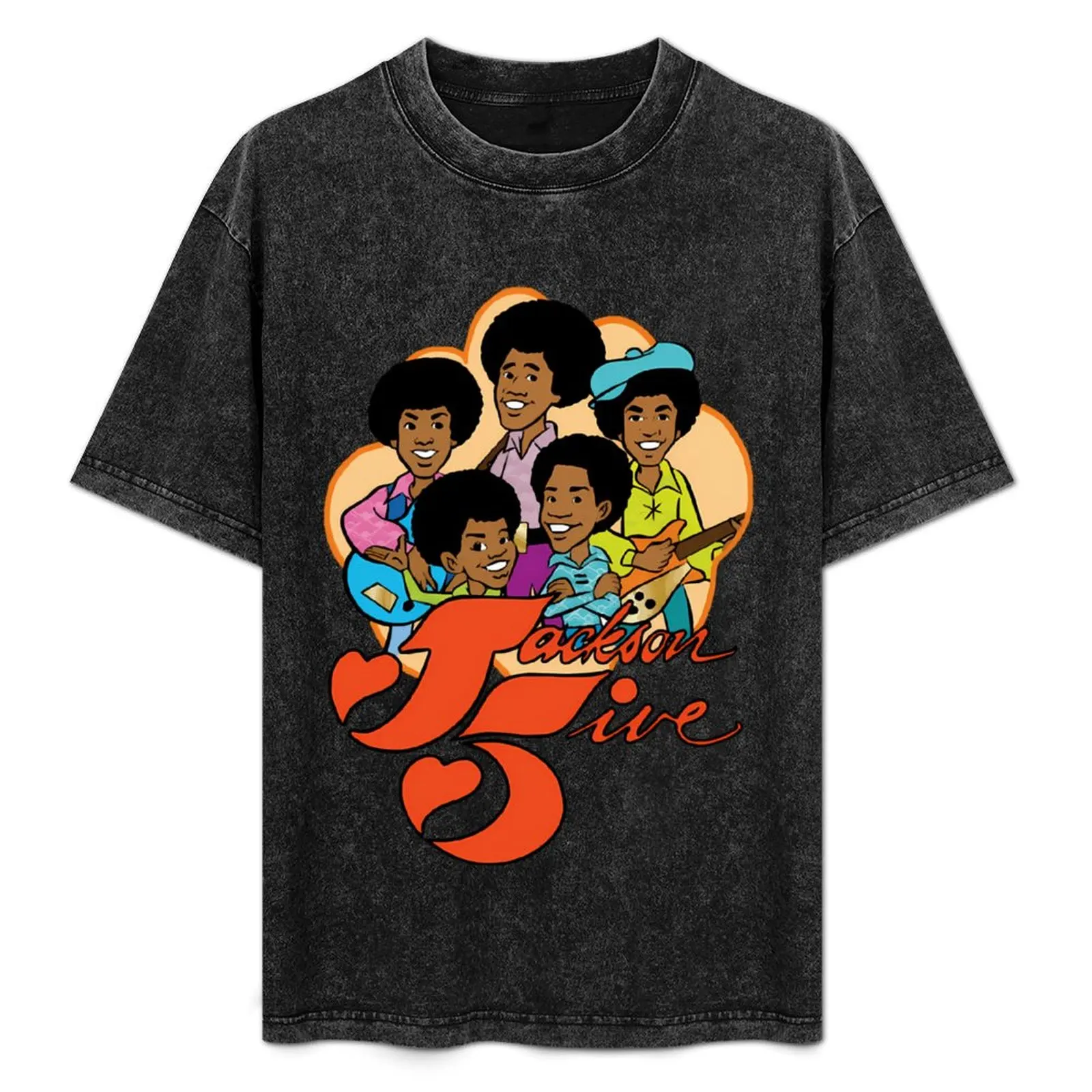 

Jackson 5 7039S Cartoon Retro Vintage Style Distressed T-Shirt tops man clothes plus sizes mens big and tall t shirts