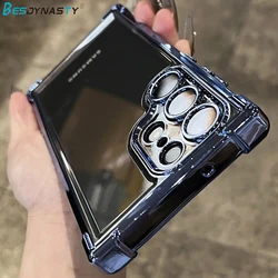 Plating Armor Transparent Case For Samsung S26 S25 Ultra S24 FE S23 S22 Plus A56 A36 A57 A54 A53 A55 A34 A35 Acrylic Cover