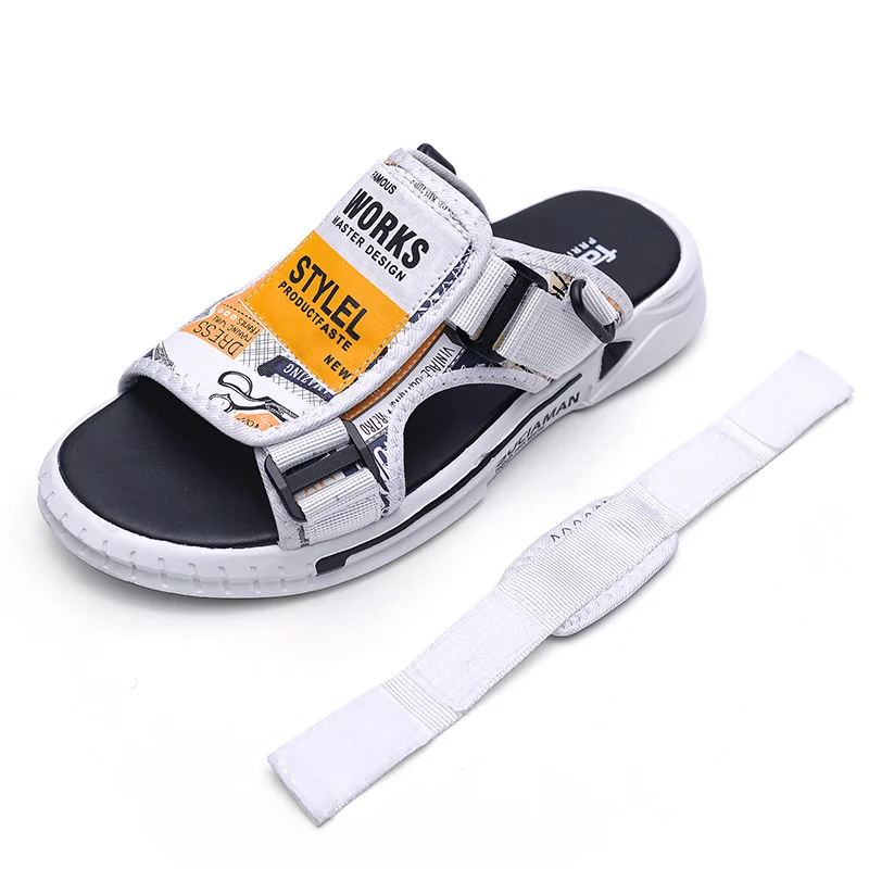 CYYTL Men Slippers Summer 2024 Casual Outdoor Sandals Leather Fashion Student Beach Sport Male Shoes Platform Printed Flip-Flops