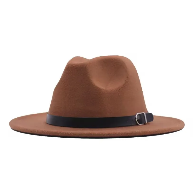 1 Stück Modische Herren-Fedora Damen-Mode-Jazzhut Sommer Frühling Schwarze Wollmischung Mütze Outdoor Freizeithut – Detail 3