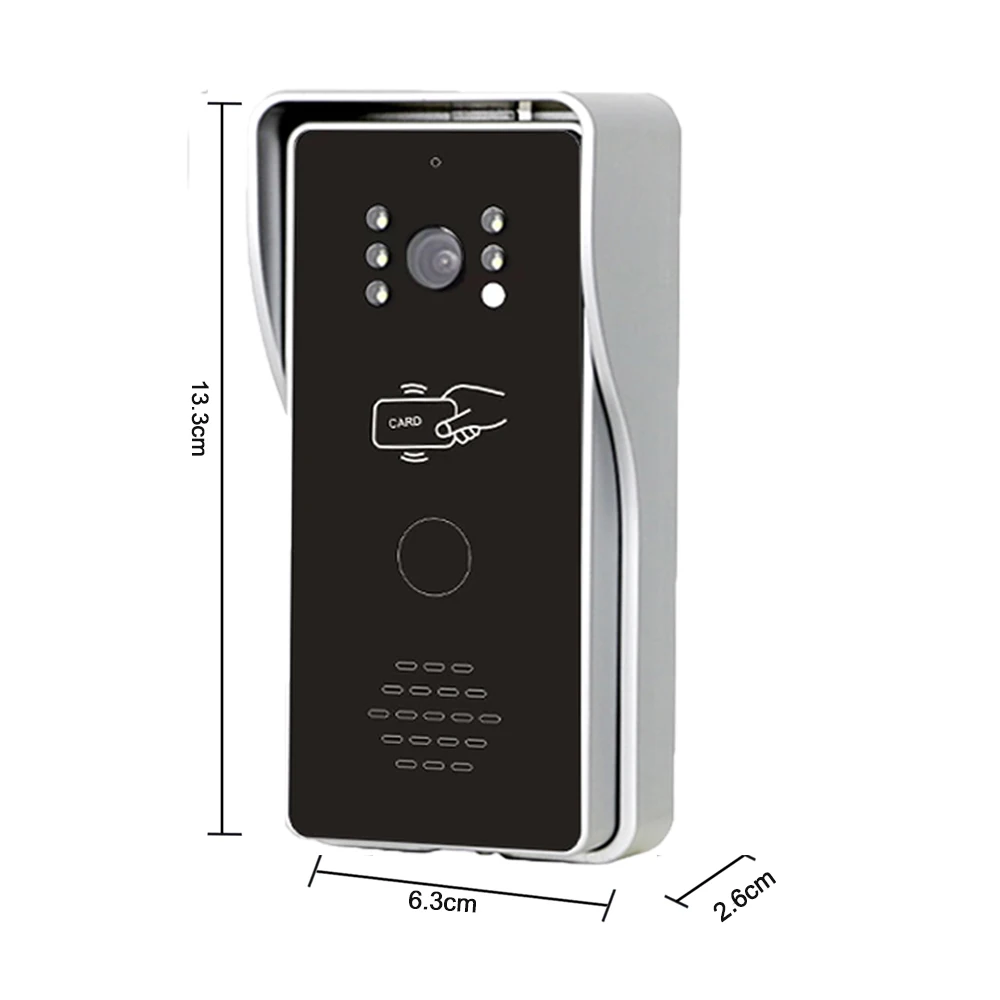 Homefong  RFID Video Intercom Wired Video Door Phone 7 Inch Monitor Outdoor Doorbell Panel Unlock Rainproof  HD Camera