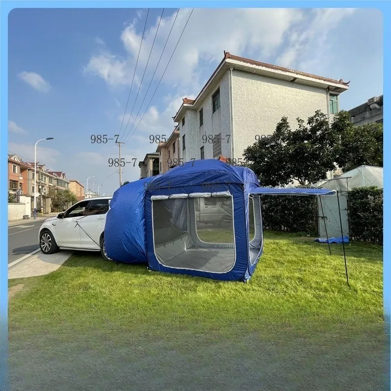 5-8 People Large Capacity SUV Tailgate Tent, 190T Waterproof Car Rear Extension Camping Tent