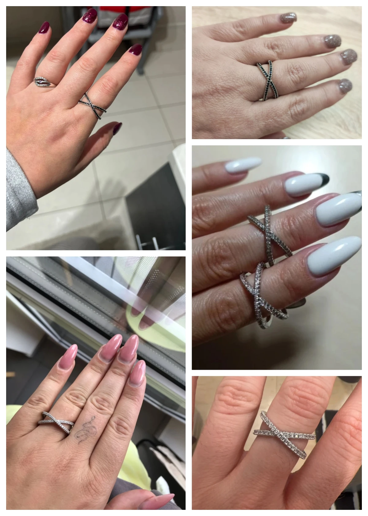 Huitan Luxury Cross X Shape Women Engagement Ring Full Paved CZ
