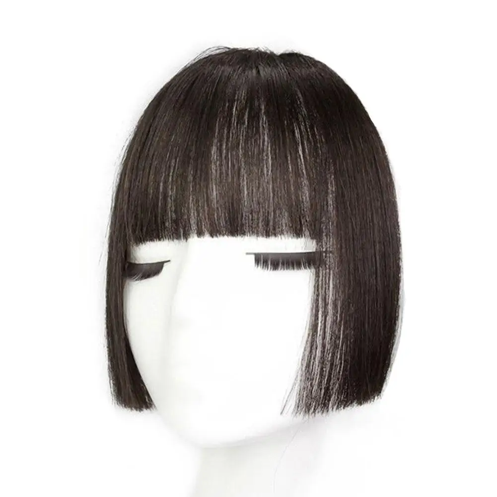 Synthetic Princess Cut Bangs Wig Natural Forehead Fake Bangs Side Perm Wig Piece Center Split Bangs Wig Women\'s Wig Piece