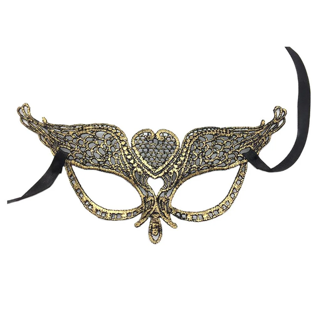 

Half Face Mask Golden Lace Style Mysterious Elegant For Halloween Masquerade Carnival Party Cosplay Event