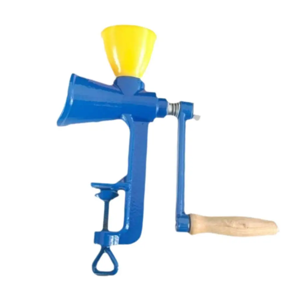 Grain Mill Manual Iron Grinder with High Funnel Solid Build Hand Crank Practical for Rice Soybeans Pepper and Corn Grinding