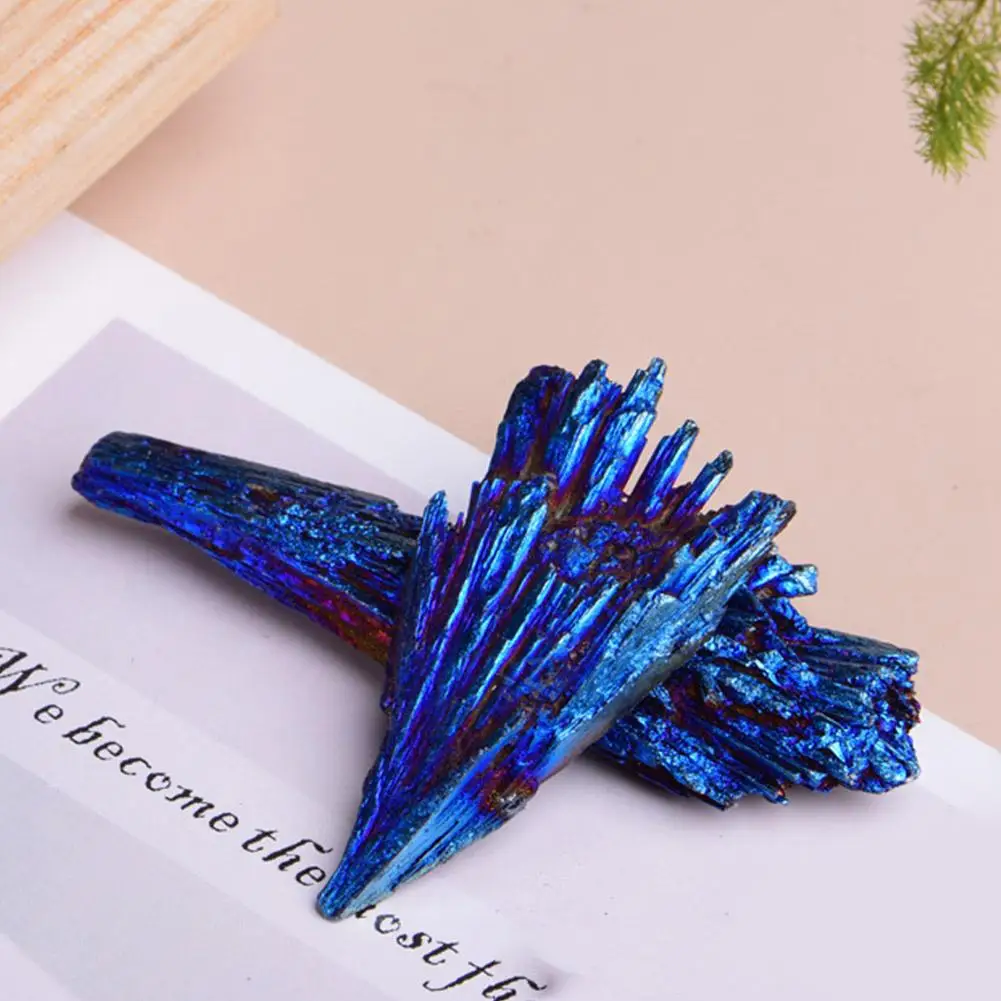 Natural Black Tourmaline Original Stone Plating Blue Products Tourmaline Butterfly Flame Feather Crystal Butterfly Material F5T9