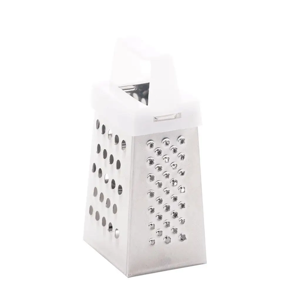 Mini grattugia a quattro lati in acciaio inossidabile Pialla per verdure multiuso Lame a 4 lati Contenitore per grattugia per scatola domestica
