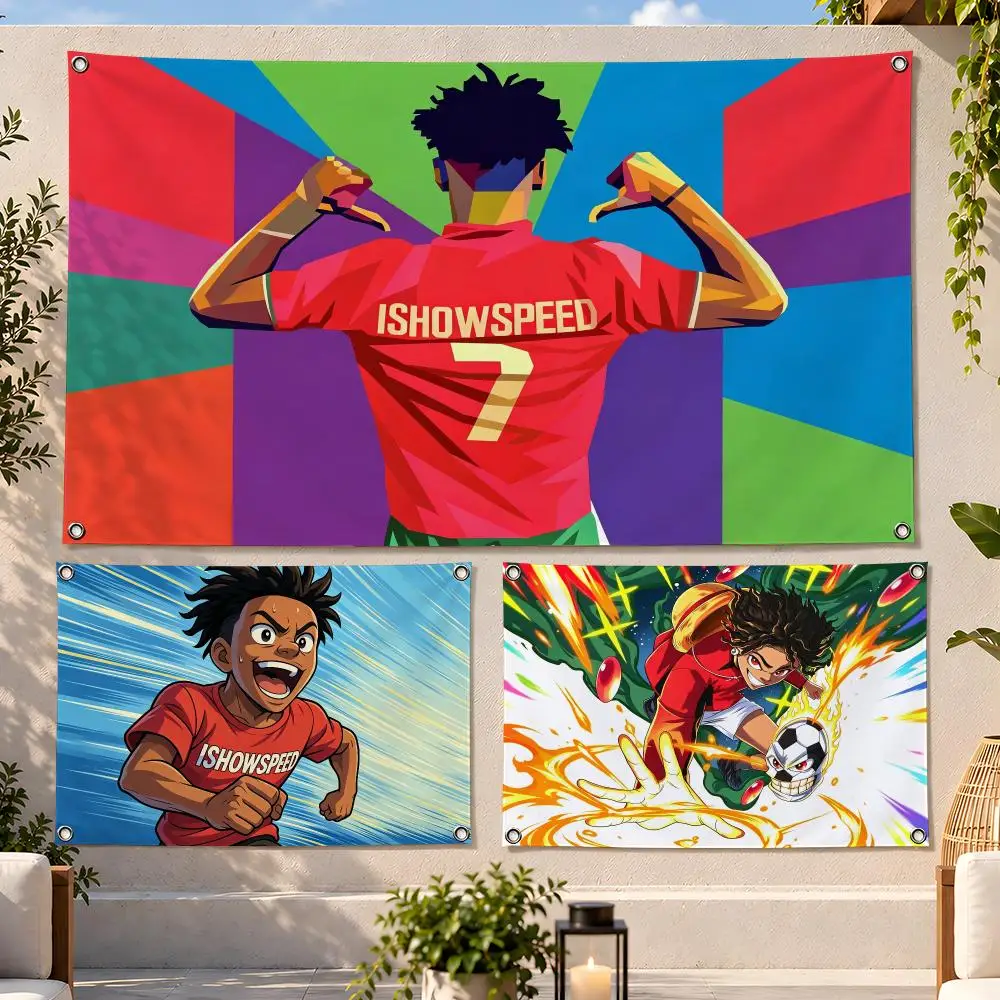 Streamer Energetic IShowSpeed Flags Fan Flag Banner Wall Hanging Outdoor Yard Camping Dorm Garage Party Home Decor Gift