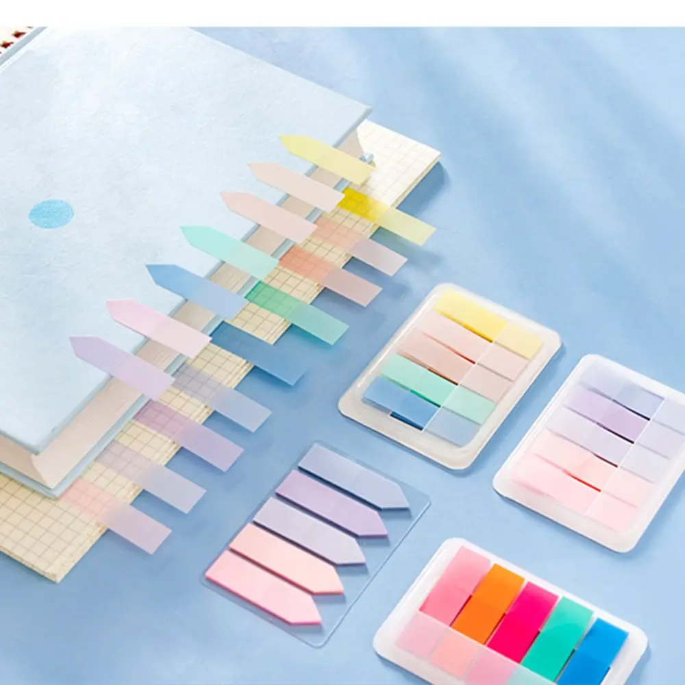 125 Sheets Sticky Notes Index Flags Candy Color Memo Pad Tab Strip Key Points Label Notepad Page Adhesive Bookmark Paper Sticker