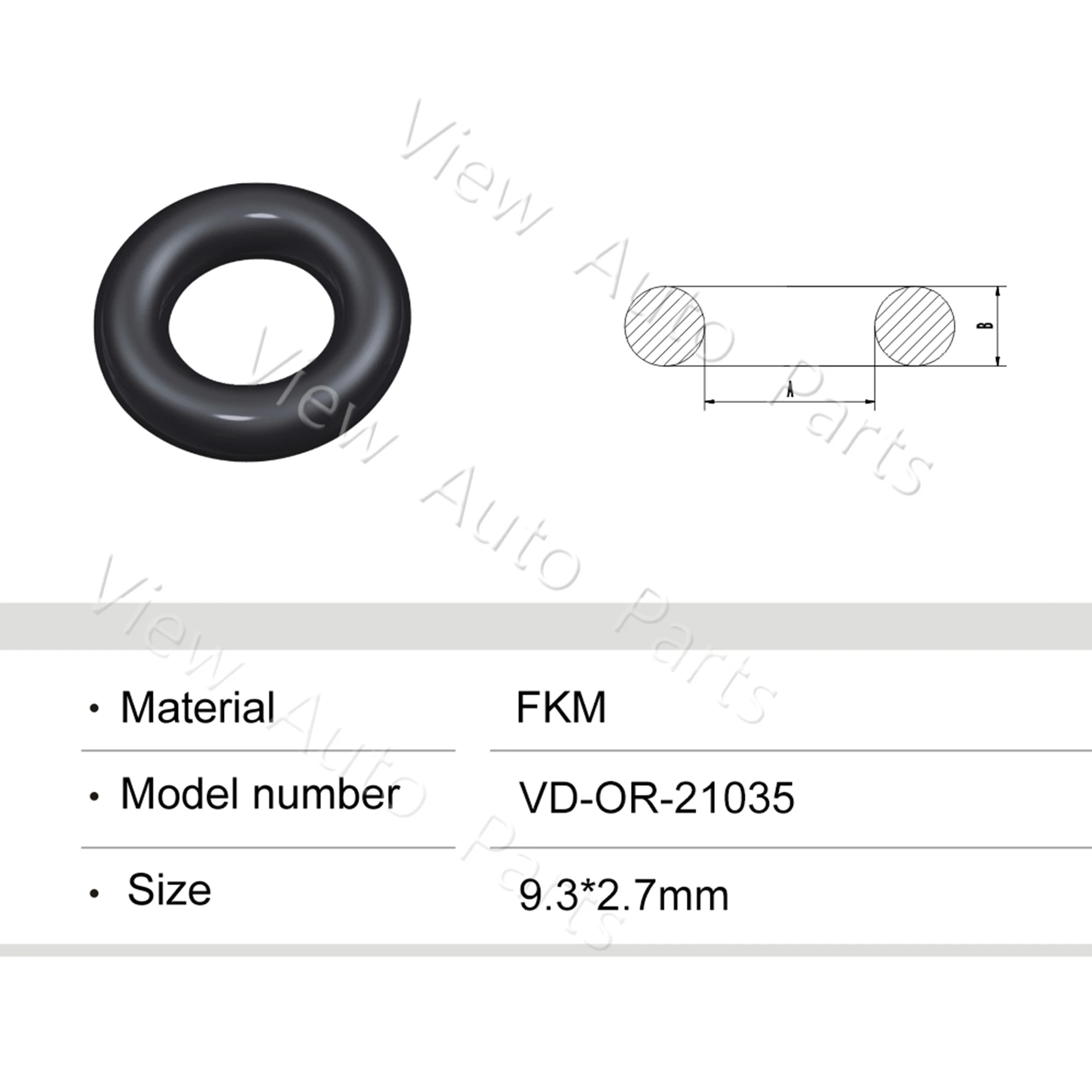 300pcs Fuel Injector Rubber O Rings Top Quality Fuel Injector Repair Kits 9.3*2.7mm VD-OR-21035