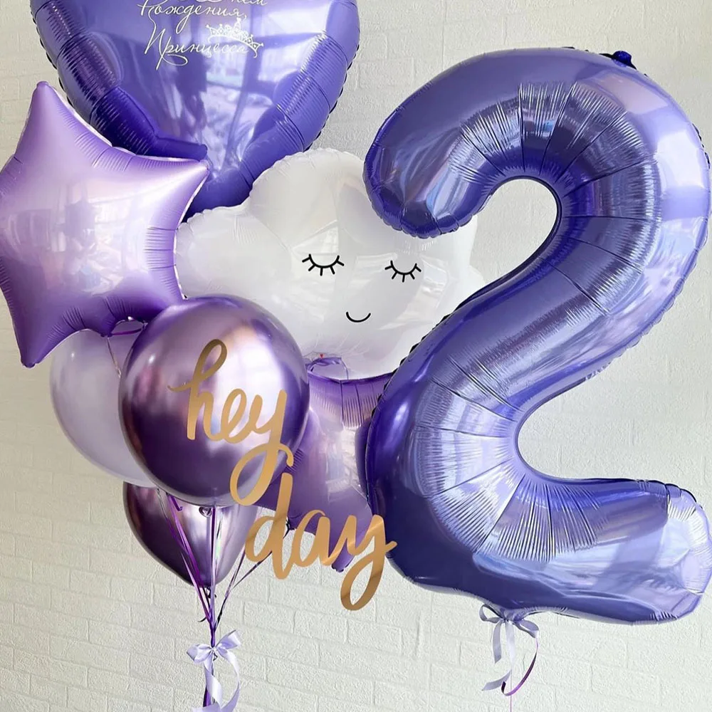 16/32/40 inch Purple Number Balloon 0 1 2 3 4 5 6 7 8 9 Number Ballons Baby Shower Birthday Party Wedding Decor Supplies